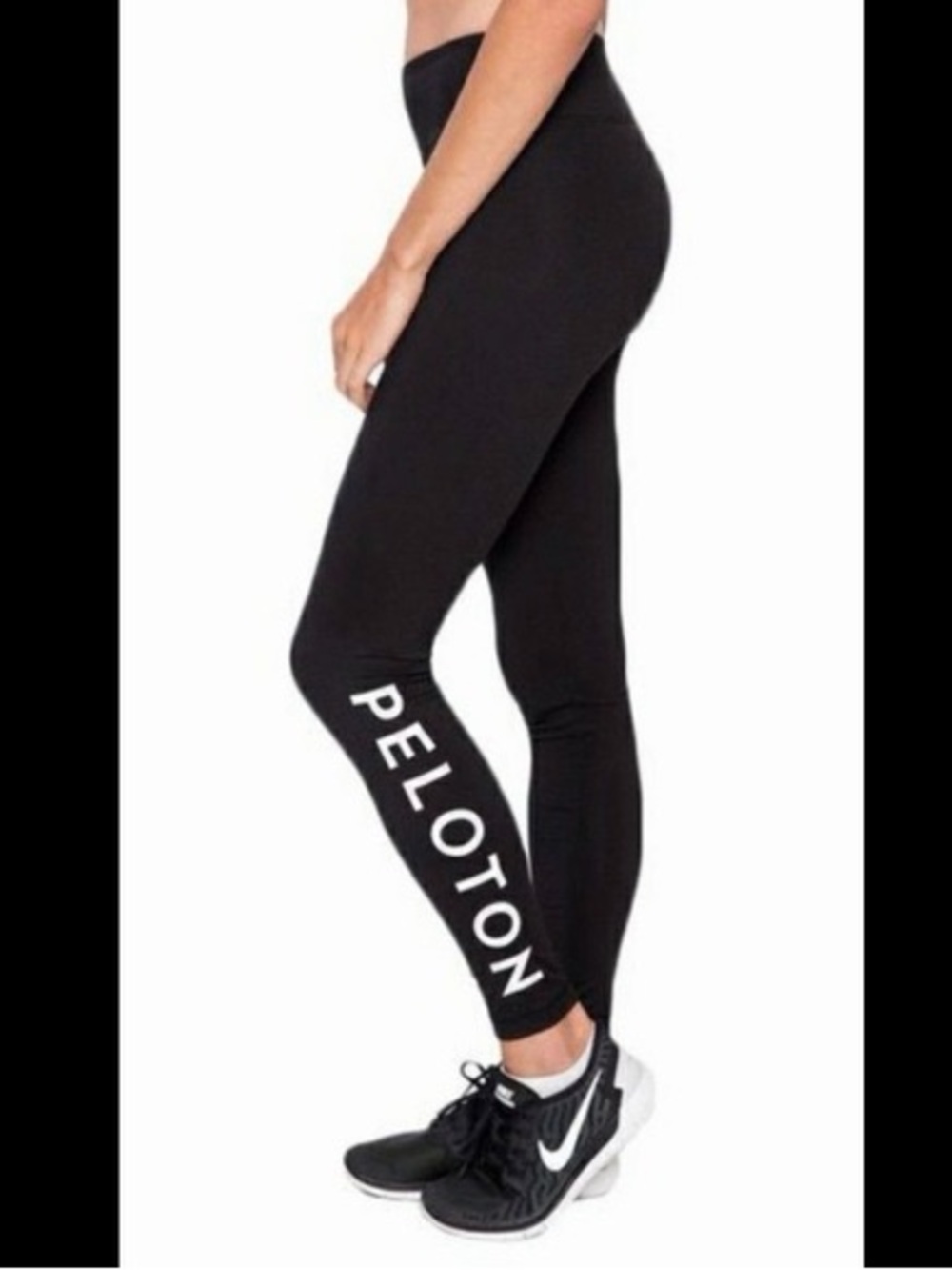 Peloton Black Leggings with White Logo